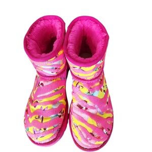 UGG Classic Tiger Flower Mini Boots Pink Size 8